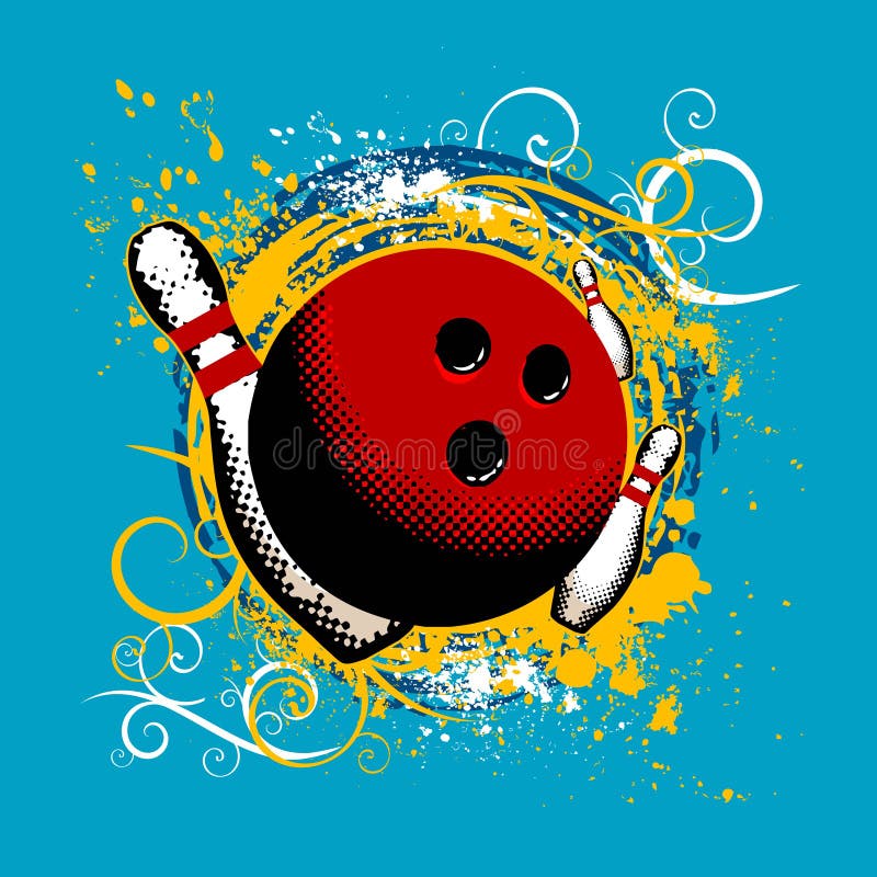 Abstract grunge style bowling vector. Abstract grunge style bowling vector
