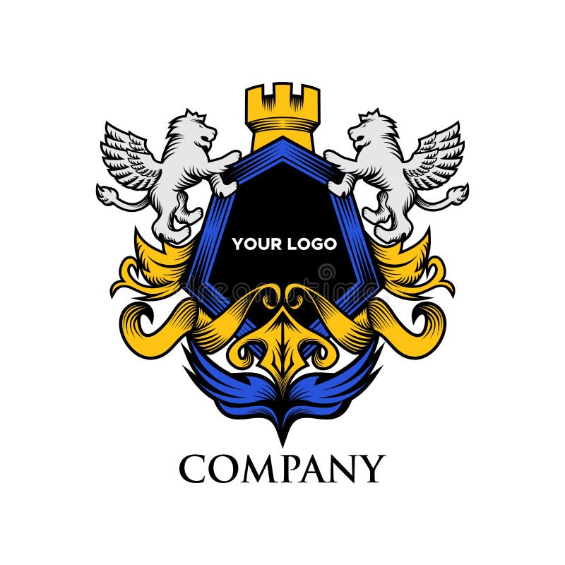 De vector van het de Leeuwkenteken van het luxeschild stock illustratie De vector van het de Leeuwkenteken van het luxeschild stock illustratie