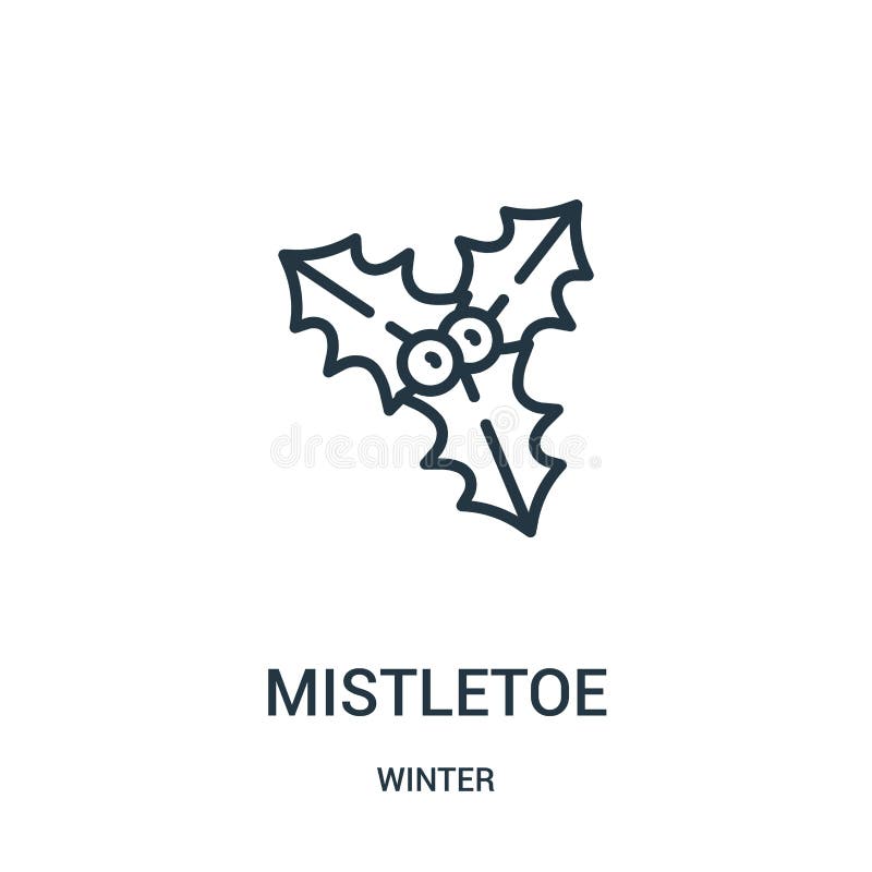 de vector van het maretakpictogram van de winterinzameling De dunne van het het overzichtspictogram van de lijnmaretak vectorillu stock illustratie de vector van het maretakpictogram van de winterinzameling De dunne van het het overzichtspictogram van de lijnmaretak vectorillu stock illustratie