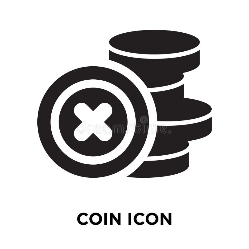 De vector van het muntstukpictogram op witte achtergrond, embleemconcept wordt geïsoleerd van C dat stock illustratie De vector van het muntstukpictogram op witte achtergrond, embleemconcept wordt geïsoleerd van C dat stock illustratie