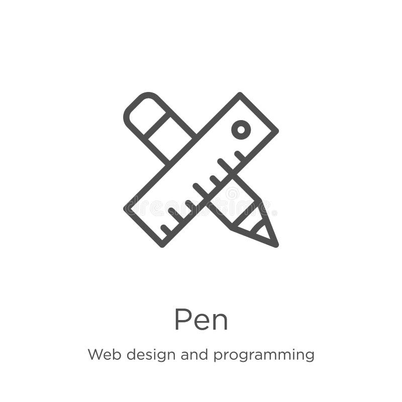 de vector van het penpictogram van Webontwerp en programmeringsinzameling De dunne van het het overzichtspictogram van de lijnpen stock illustratie de vector van het penpictogram van Webontwerp en programmeringsinzameling De dunne van het het overzichtspictogram van de lijnpen stock illustratie