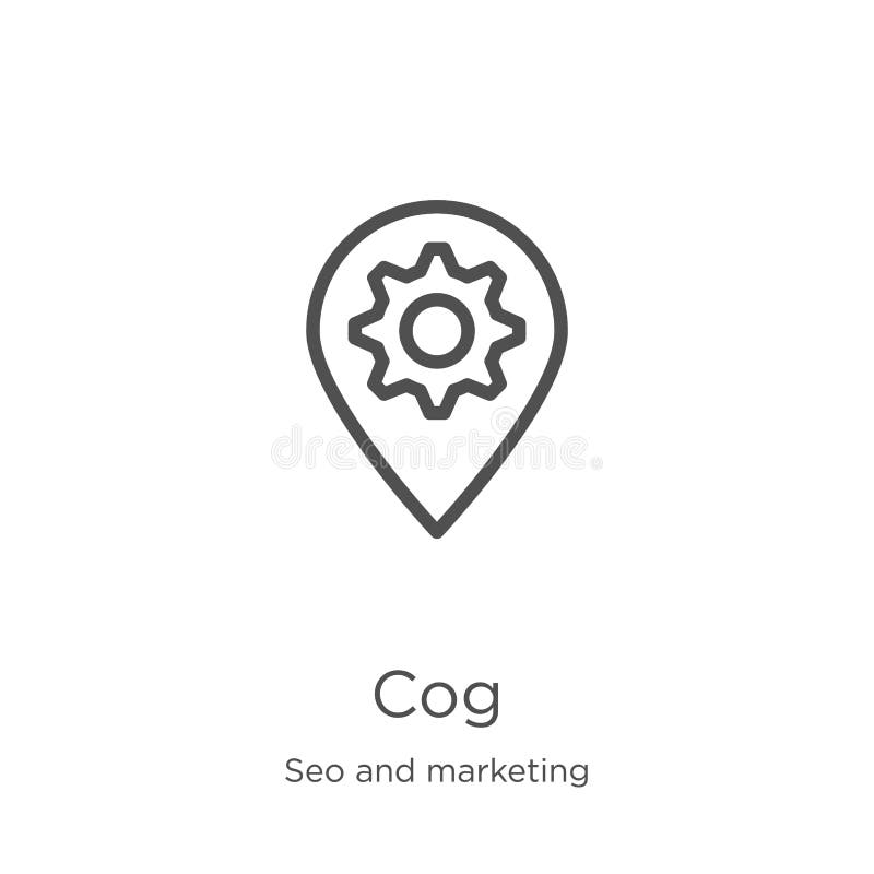 de vector van het radertjepictogram van seo en marketing inzameling De dunne van het het overzichtspictogram van het lijnradertje stock illustratie de vector van het radertjepictogram van seo en marketing inzameling De dunne van het het overzichtspictogram van het lijnradertje stock illustratie
