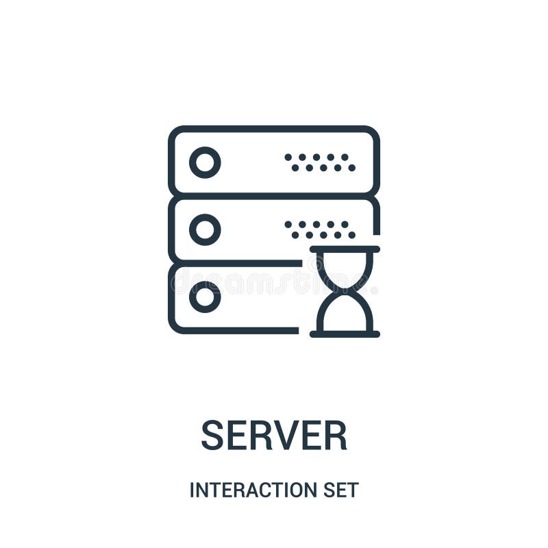 de vector van het serverpictogram van interactie vastgestelde inzameling De dunne van het het overzichtspictogram van de lijnserv royalty-vrije illustratie de vector van het serverpictogram van interactie vastgestelde inzameling De dunne van het het overzichtspictogram van de lijnserv royalty-vrije illustratie