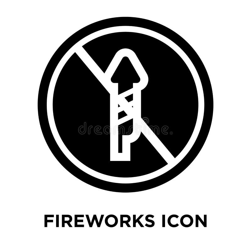 De vector van het vuurwerkpictogram op witte achtergrond, embleemconcept wordt geïsoleerd dat royalty-vrije illustratie De vector van het vuurwerkpictogram op witte achtergrond, embleemconcept wordt geïsoleerd dat royalty-vrije illustratie