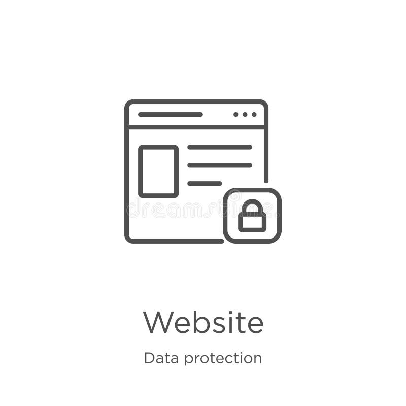 de vector van het websitepictogram van gegevensbescherminginzameling De dunne van het het overzichtspictogram van de lijnwebsite stock illustratie de vector van het websitepictogram van gegevensbescherminginzameling De dunne van het het overzichtspictogram van de lijnwebsite stock illustratie