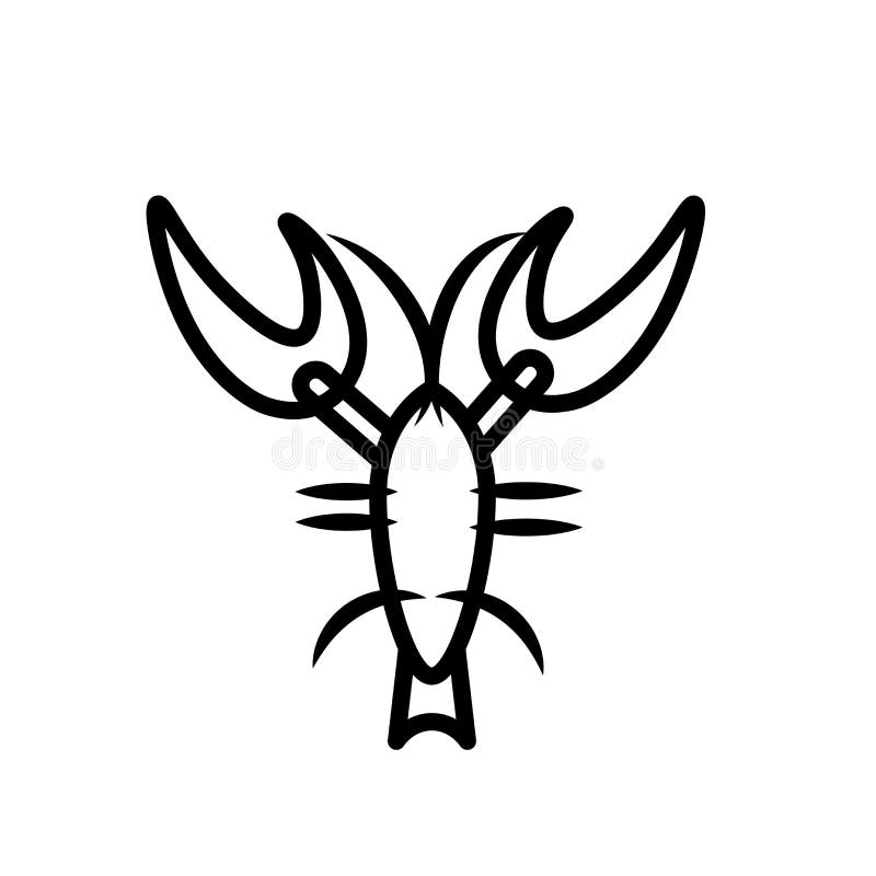 De vector van het zeekreeftpictogram op witte achtergrond, Zeekreeftteken, lijn of lineair teken, elementenontwerp in overzichtss stock illustratie De vector van het zeekreeftpictogram op witte achtergrond, Zeekreeftteken, lijn of lineair teken, elementenontwerp in overzichtss stock illustratie