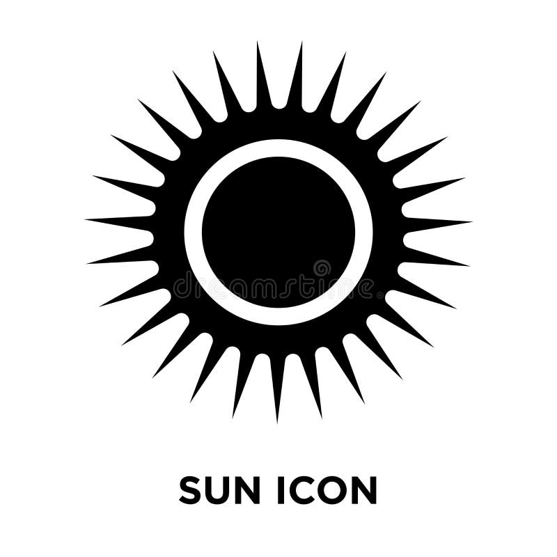De vector van het zonpictogram op witte achtergrond, embleemconcept wordt geïsoleerd dat van Su stock illustratie De vector van het zonpictogram op witte achtergrond, embleemconcept wordt geïsoleerd dat van Su stock illustratie