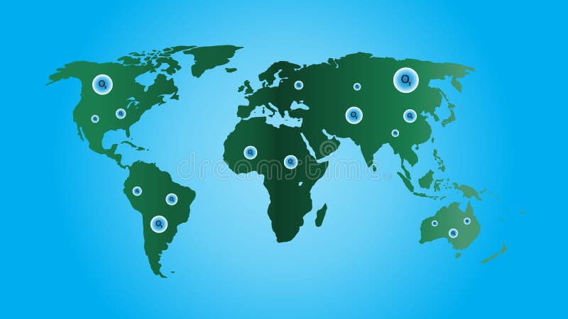 De Vector van de wereldkaart, Ecologieconcept, Groene Wereld, Vlakke Aardekaart voor Website, Jaarverslag, Infographics, de Illus royalty-vrije illustratie De Vector van de wereldkaart, Ecologieconcept, Groene Wereld, Vlakke Aardekaart voor Website, Jaarverslag, Infographics, de Illus royalty-vrije illustratie