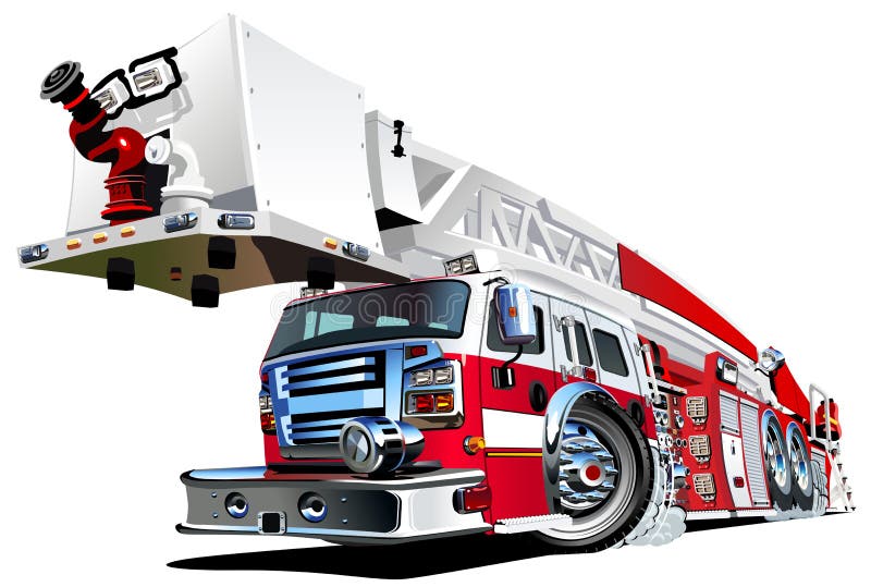 De vector Vrachtwagen van de Brand van het Beeldverhaal