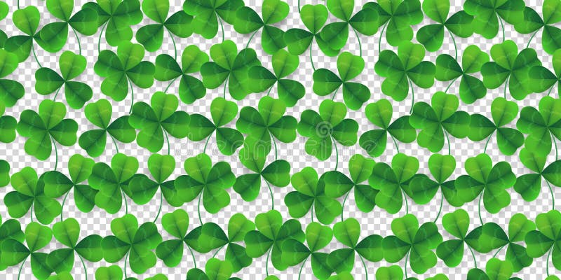 De vectorachtergrond van het klavertjevier naadloze patroon Gelukkige fower-doorbladerde groene achtergrond voor festival St Patr