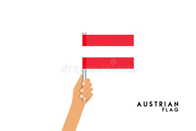 De vectorbeeldverhaalillustratie van menselijke handen houdt Oostenrijkse vlag vector illustratie De vectorbeeldverhaalillustratie van menselijke handen houdt Oostenrijkse vlag vector illustratie