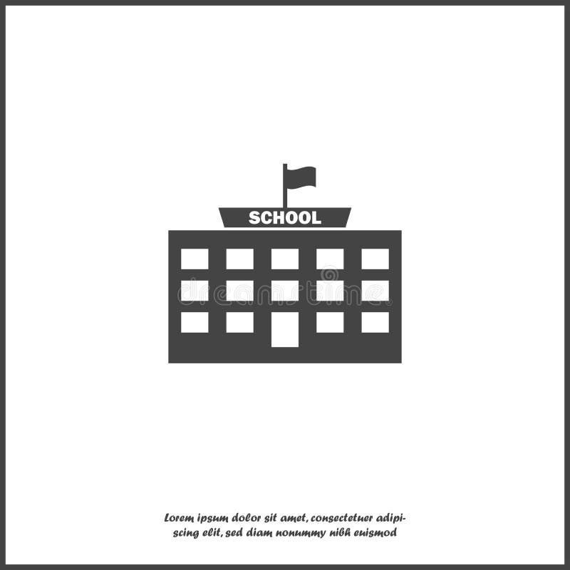 De vectorbouw van de pictogramschool op wit geïsoleerde achtergrond Lagen voor gemakkelijke het uitgeven illustratie worden gegro stock illustratie De vectorbouw van de pictogramschool op wit geïsoleerde achtergrond Lagen voor gemakkelijke het uitgeven illustratie worden gegro stock illustratie