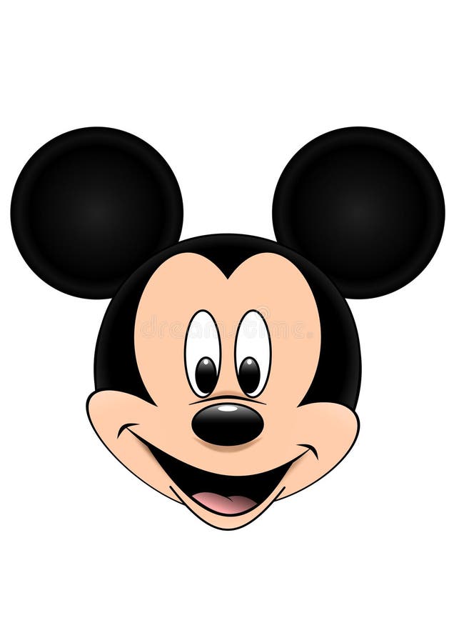 De vectordieillustratie van Disney van Mickey Mouse op witte achtergrond wordt geïsoleerd De vectordieillustratie van Disney van Mickey Mouse op witte achtergrond wordt geïsoleerd