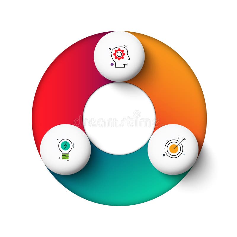 De vectorelementen van de gradeintecirkel voor infographic Bedrijfsconcept met 3 opties, delen, stappen of processen vector illustratie De vectorelementen van de gradeintecirkel voor infographic Bedrijfsconcept met 3 opties, delen, stappen of processen vector illustratie
