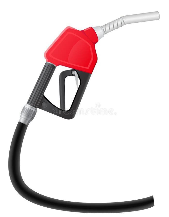 Gasoline pump nozzle vector illustration isolated on white background. Gasoline pump nozzle vector illustration isolated on white background