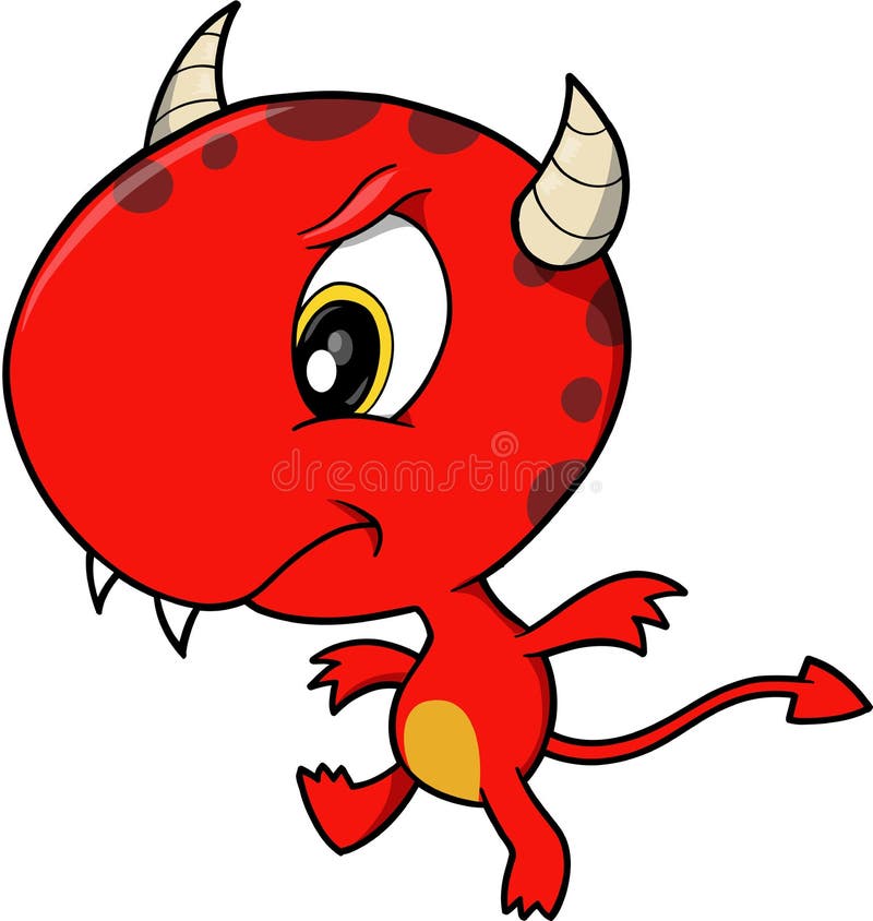 Red Little Devil Vector Illustration. Red Little Devil Vector Illustration