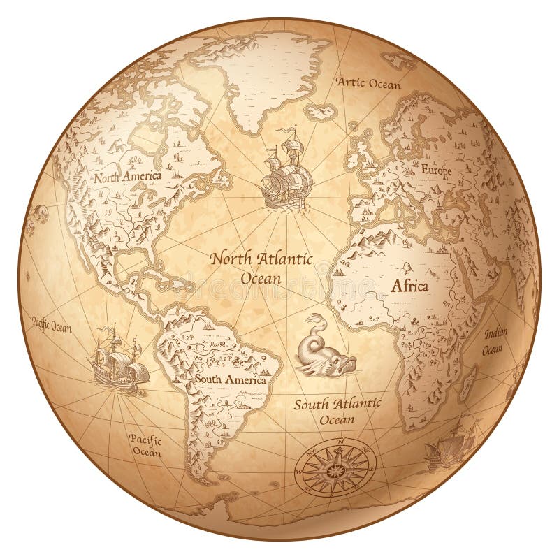 De vectorkaart van de Bol Uitstekende Wereld