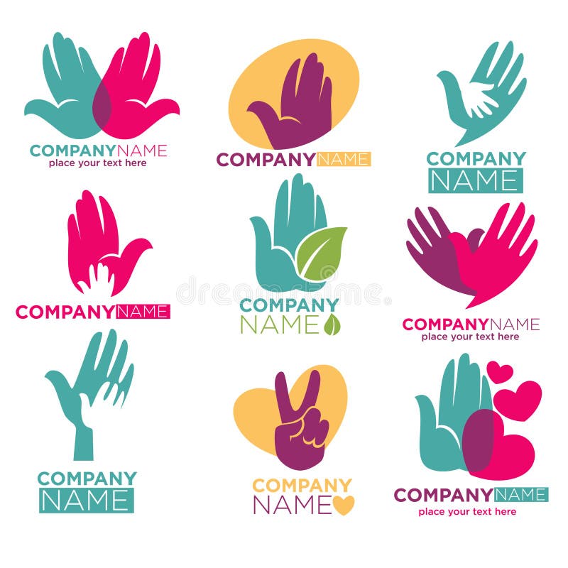 De vectorpictogrammen van het handhart voor het bedrijf van de liefdadigheids ot schenking royalty-vrije illustratie De vectorpictogrammen van het handhart voor het bedrijf van de liefdadigheids ot schenking royalty-vrije illustratie