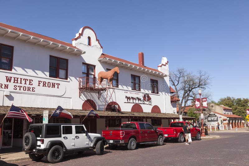 De Veekralen historisch district van Fort Worth TX, DE V.S. stock afbeeldingen De Veekralen historisch district van Fort Worth TX, DE V.S. stock afbeeldingen