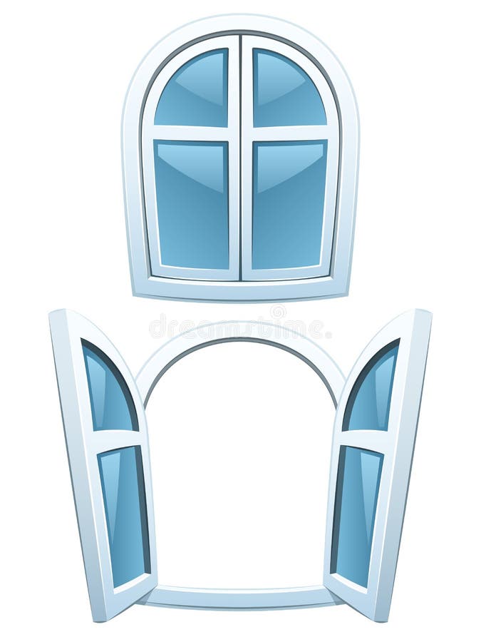 De vensters van het beeldverhaal royalty-vrije illustratie De vensters van het beeldverhaal royalty-vrije illustratie