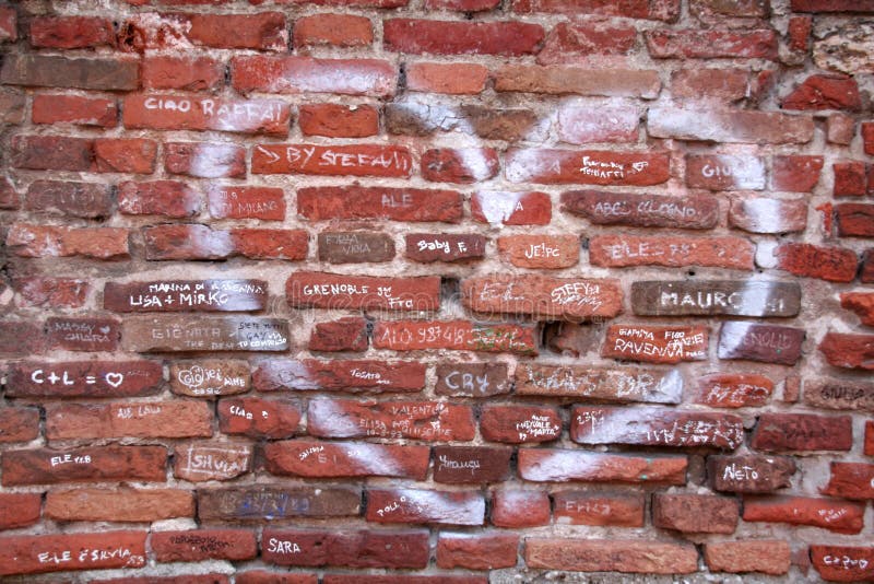 Love-declarations on a wall in Italy. Love-declarations on a wall in Italy