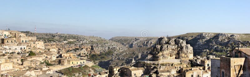 De verloren stad Sassi, Puglia, Italië royalty-vrije stock afbeeldingen De verloren stad Sassi, Puglia, Italië royalty-vrije stock afbeeldingen