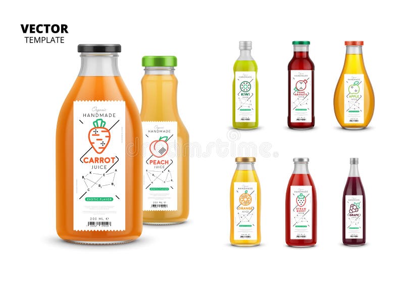 De verse sap reeks van het verpakkingsmodel royalty-vrije illustratie