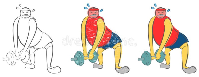 De vette mens kan geen zware domoor opheffen Kerel die Gewicht proberen te verliezen Het concept van de gezondheidszorg Behoefte royalty-vrije illustratie De vette mens kan geen zware domoor opheffen Kerel die Gewicht proberen te verliezen Het concept van de gezondheidszorg Behoefte royalty-vrije illustratie
