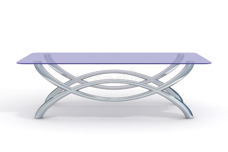 Mesa pequena de vidro sobre um fundo branco ilustração do vetor