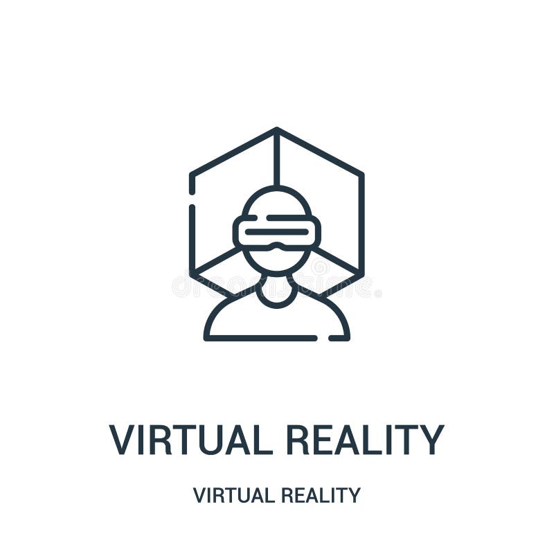 de virtuele vector van het werkelijkheidspictogram van virtuele werkelijkheidsinzameling De dunne van het het overzichtspictogram vector illustratie de virtuele vector van het werkelijkheidspictogram van virtuele werkelijkheidsinzameling De dunne van het het overzichtspictogram vector illustratie