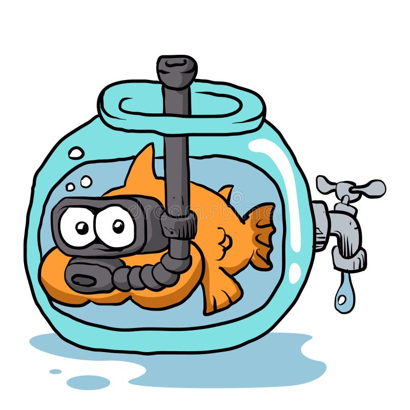 De vissen met snorkelen in het aquarium royalty-vrije illustratie De vissen met snorkelen in het aquarium royalty-vrije illustratie
