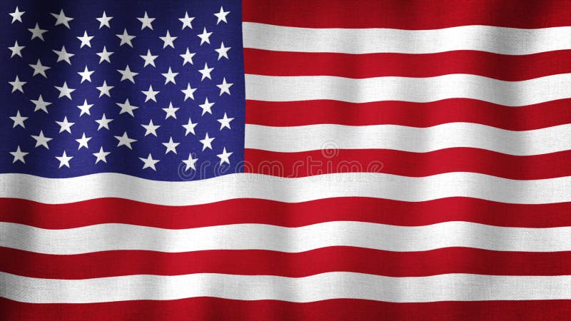 De vlag die van Verenigde Staten de V.S. in de wind golven Close-up van realistische Amerikaanse vlag met hoogst gedetailleerde s