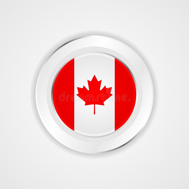De vlag van Canada in glanzend pictogram vector illustratie De vlag van Canada in glanzend pictogram vector illustratie
