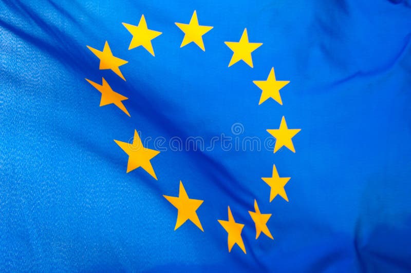 The blue European Union flag. The blue European Union flag