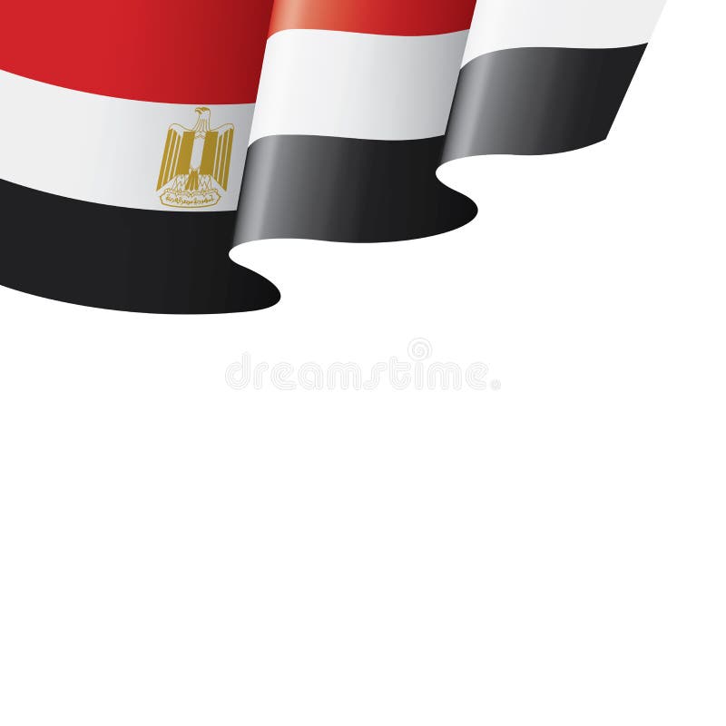 De vlag van Egypte, vectorillustratie op een witte achtergrond stock illustratie De vlag van Egypte, vectorillustratie op een witte achtergrond stock illustratie