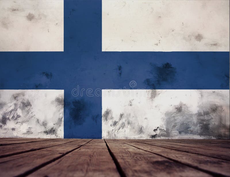 De vlag van Finland op de muur royalty-vrije stock afbeeldingen De vlag van Finland op de muur royalty-vrije stock afbeeldingen