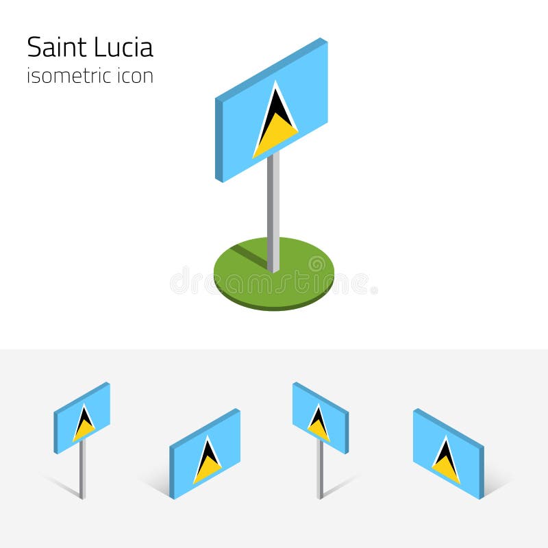 De vlag van heilige Lucia, vectorreeks 3D isometrische pictogrammen vector illustratie De vlag van heilige Lucia, vectorreeks 3D isometrische pictogrammen vector illustratie