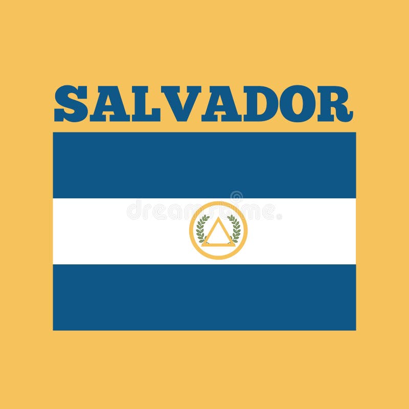 De Vlag Van Het Land Van El Salvador Stock Illustratie Illustration