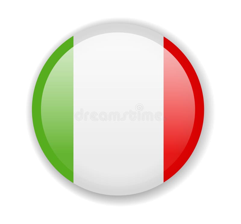 De Vlag van Italië Rond helder Pictogram op een witte achtergrond vector illustratie De Vlag van Italië Rond helder Pictogram op een witte achtergrond vector illustratie