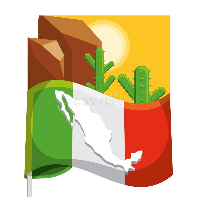 De Vlag Van Mexico Met Traditioneel