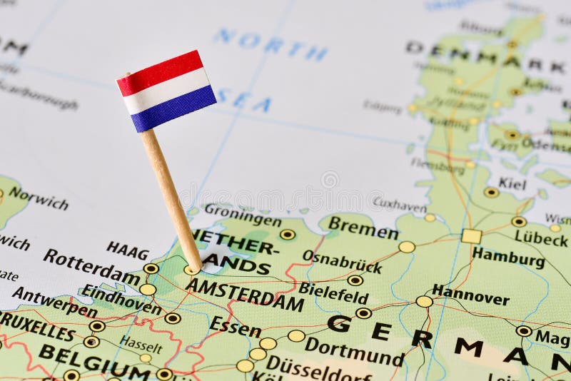 De vlag van Nederland op kaart