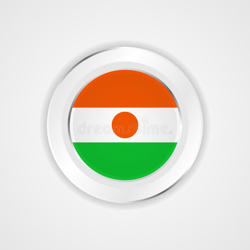 De vlag van Niger in glanzend pictogram stock illustratie De vlag van Niger in glanzend pictogram stock illustratie
