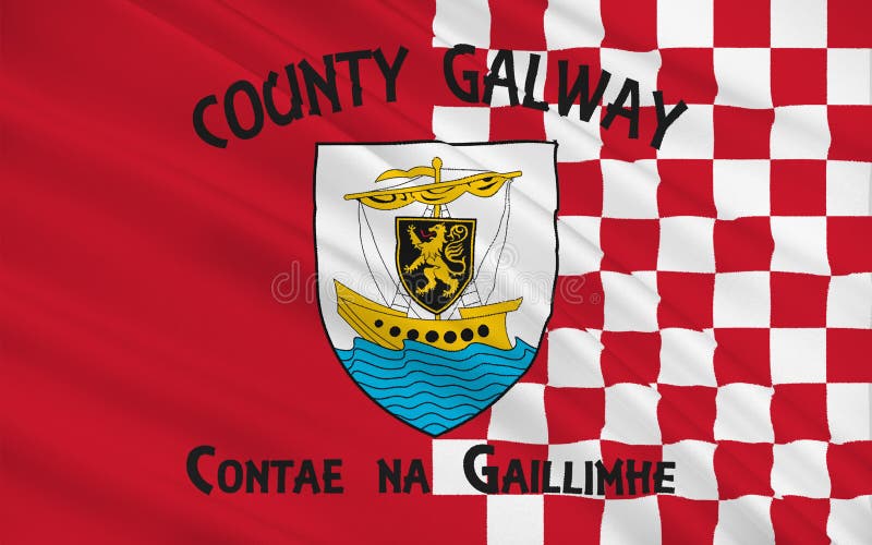De vlag van Provincie Galway is een provincie in het Westen van Ierland stock illustratie De vlag van Provincie Galway is een provincie in het Westen van Ierland stock illustratie