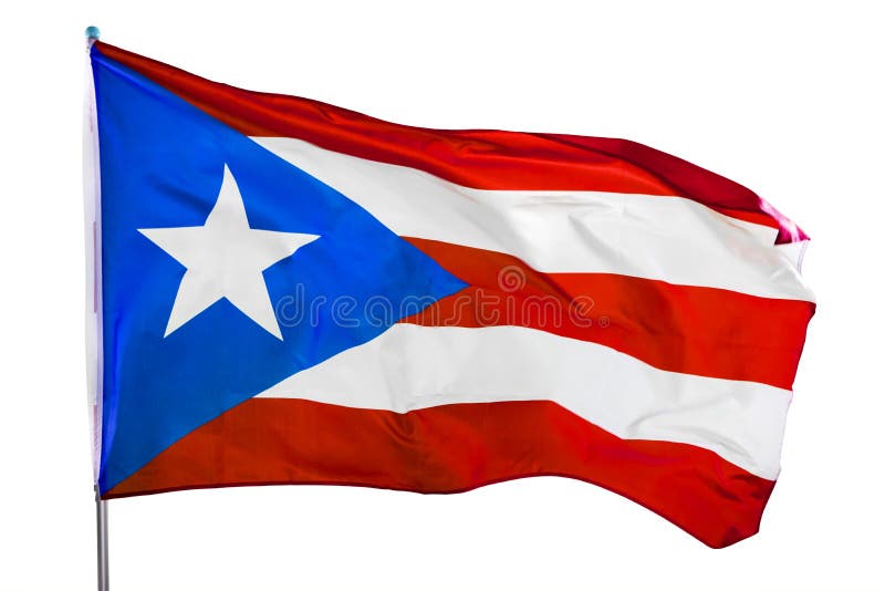 De vlag van Puerto Rico zwaait in de studio