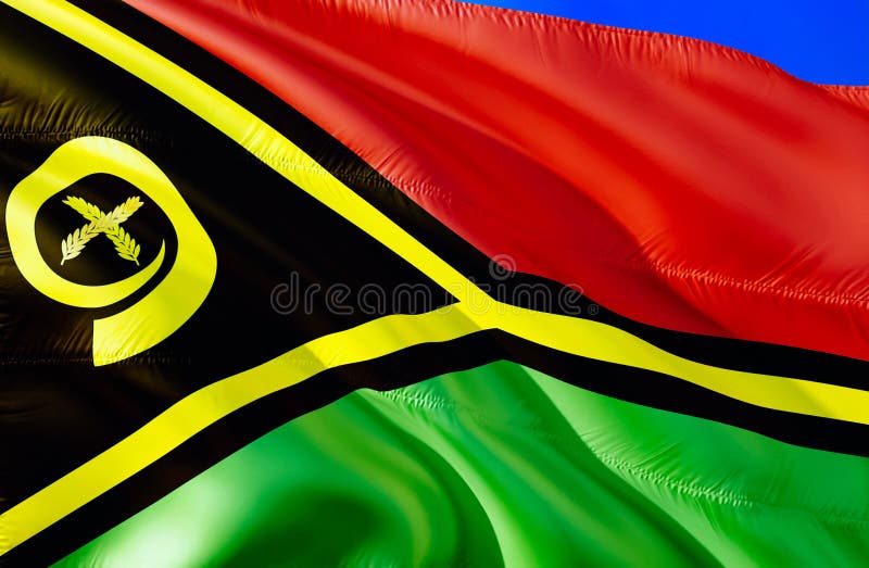 De vlag van Vanuatu 3D het Golven vlagontwerp E Nationale kleuren en Nationale vlag van Vanuatu stock afbeeldingen De vlag van Vanuatu 3D het Golven vlagontwerp E Nationale kleuren en Nationale vlag van Vanuatu stock afbeeldingen