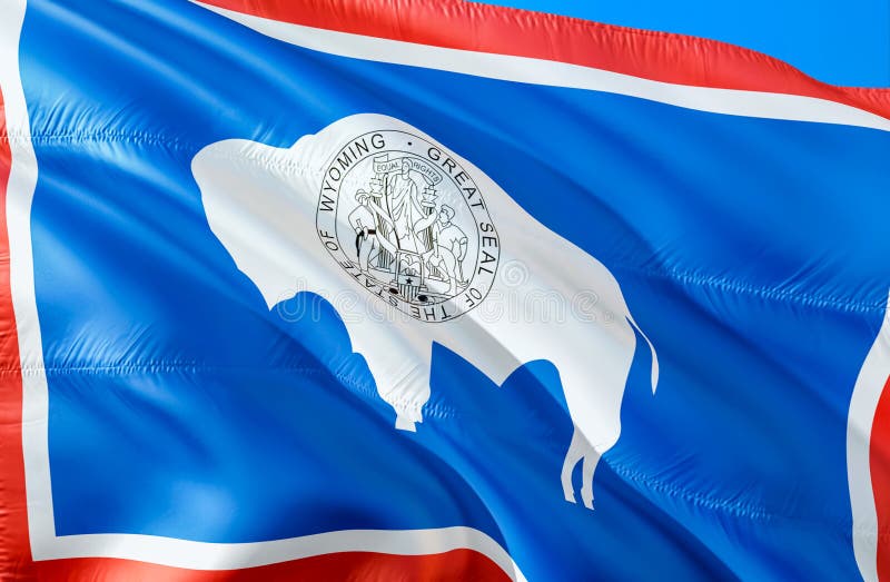 De vlag van Wyoming 3D het Golven de V.S. de vlagontwerp van de staat Het nationale symbool van de V.S. van de staat van Wyoming, royalty-vrije stock afbeelding De vlag van Wyoming 3D het Golven de V.S. de vlagontwerp van de staat Het nationale symbool van de V.S. van de staat van Wyoming, royalty-vrije stock afbeelding