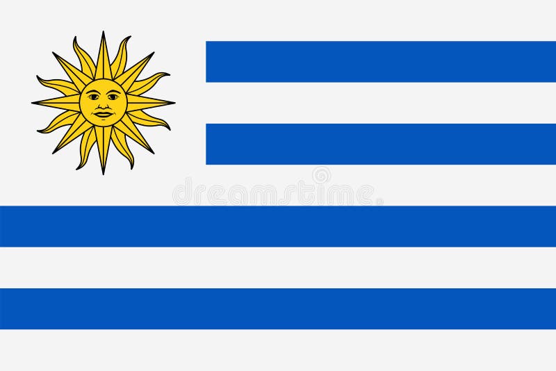 De Vlag Vector Vlak Pictogram van Uruguay stock illustratie De Vlag Vector Vlak Pictogram van Uruguay stock illustratie