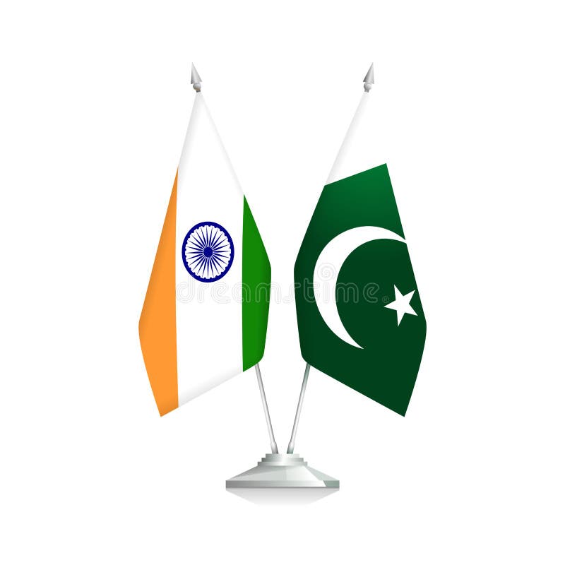 De vlaggen van India en van Pakistan vector illustratie De vlaggen van India en van Pakistan vector illustratie