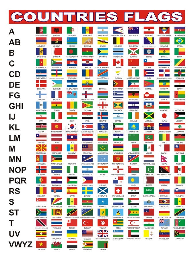 vlaggen landen vector illustratie. of wereld - 13821928