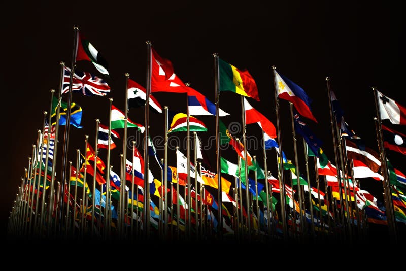De vlaggen van landen in de Wereld Expo van Shanghai